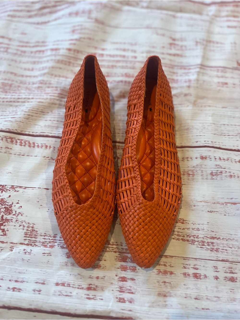 Birdies Woven Pointed-Toe Women’s Flats in Burnt Orange Size 7